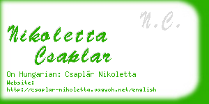 nikoletta csaplar business card
